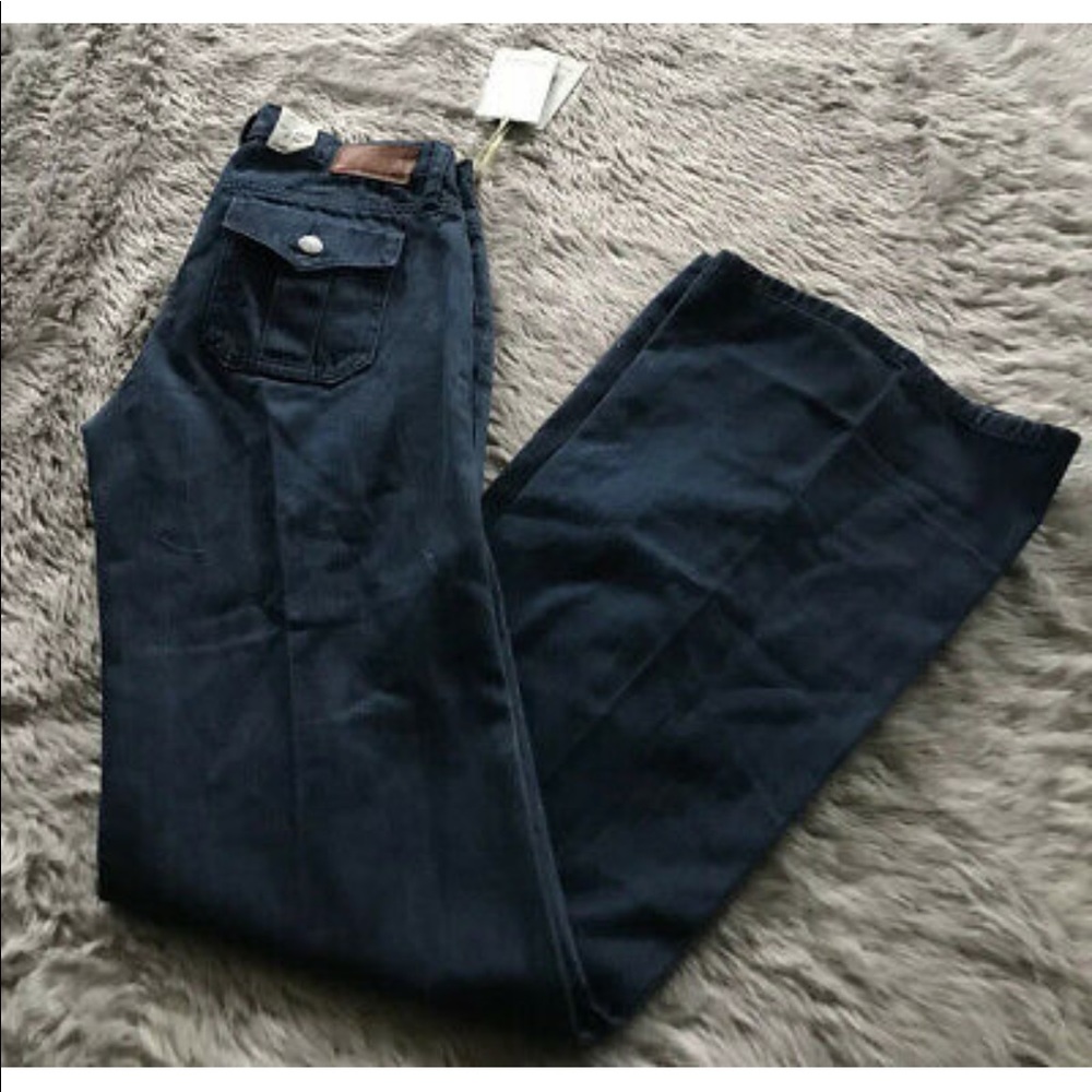 NEW Henry & Belle Dark Wash Mid Rise Retro Lila Flare with Flap NWT